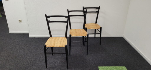 3x Ruche Chaise en bambou tressé