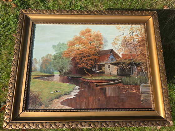 Stunning Vintage Autumn Landscape Oil Painting – Paintings & Drawings, Canvas (photo 5 of 13)