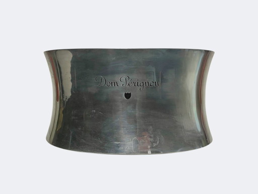 Seau à champagne double Dom Pérignon - Refroidisseur à vin multi-bouteilles vintage en étain poli français