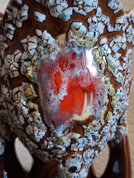 Image 1 of Vintage Vallauris crackle Fat Lava Vase