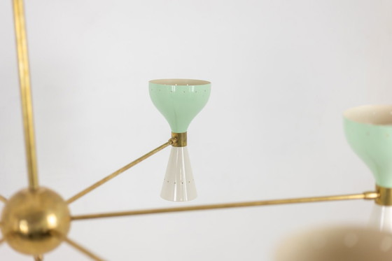 Image 1 of Stralende diabolokroonluchter met 12 kaarslampen. Eigentijds.