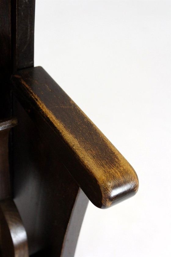 Image 1 of Fauteuil de cinéma vintage Ton (Thonet), tchèque des années 1940, siège de théâtre en bois