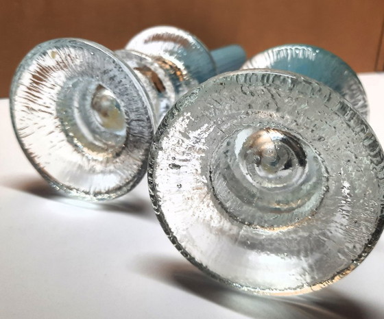 Image 1 of Vintage Iittala Festivo kandelaars – set van 2 – Timo Sarpaneva 1967 – ijsglas, ca. 9 cm