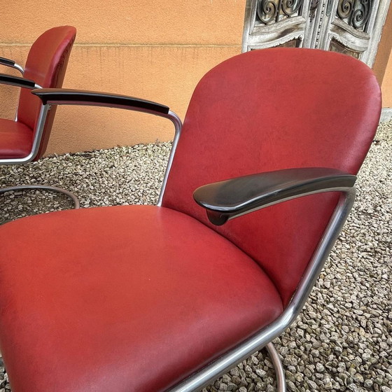 Bauhaus Tisch mit Sesseln in Stahlrohrstruktur von Willem Hendrik Gispen, 1930, 3er Set – Garten-Sets (photo 13 of 19)