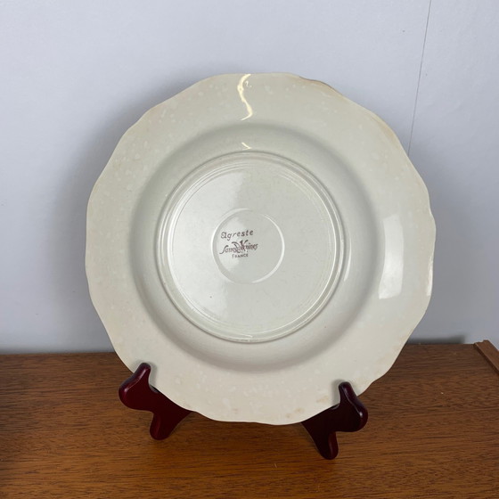 Image 1 of Set di 4 piatti fondi Sarreguemines, modello "Agreste", 1920/50