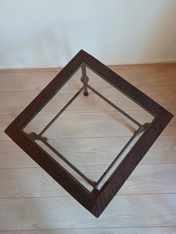 Image 1 of 2 side tables Vintage Brutalist wrought iron