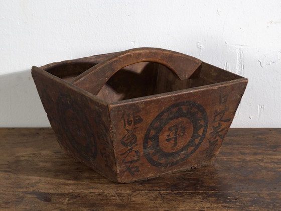Antique Chinese painted wood basket – China, circa 1900 – Decorative Objects (photo 5 of 39)