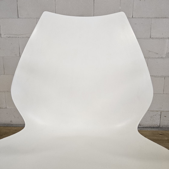 Image 1 of Set 4x witte Maui chair Kartell (Italiaans design) met leuningen (stapelbaar)
