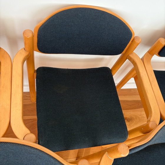 5x Vintage Casala Beechwood Chair – Dining chairs, Textile (photo 3 of 9)