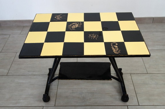 Image 1 of Vintage metal and ceramic side table from the 1950s/60s