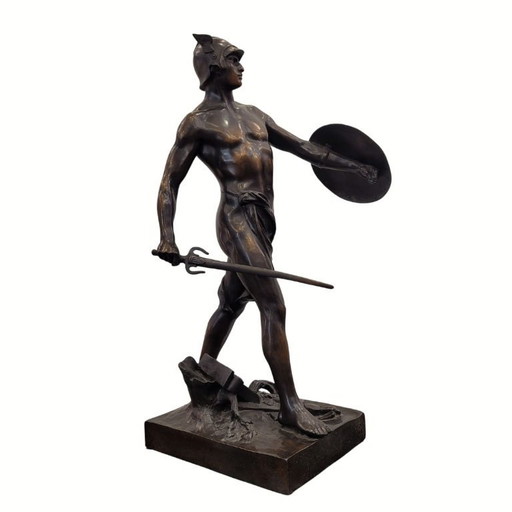Sculpture “Gallic Warrior”, bronze, signed E. Picault, 19th century – France