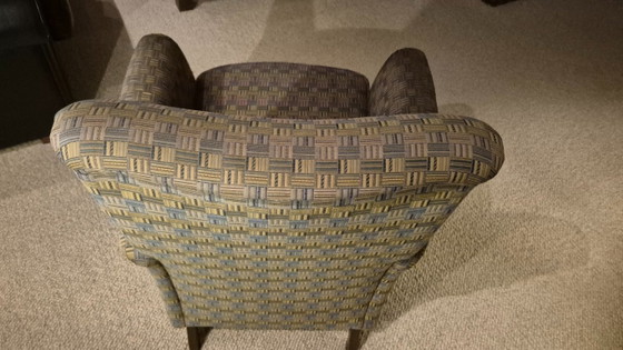 Vintage Designer Wingback Armchair with Oak Legs – Koekoek, Textile (photo 16 of 21)