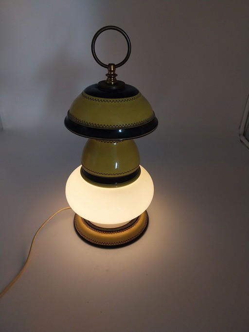 1x Fiorentina made in Italy lampe de table en céramique et verre années 70