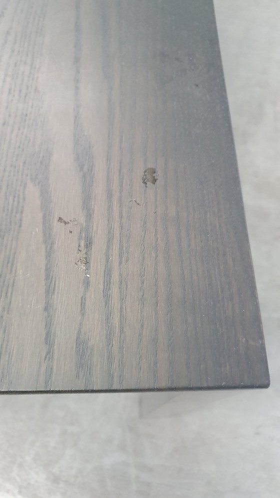 Image 1 of Arco Tisch aus reiner Eiche, geräuchertem Edelstahl, niederländisches Design, 210 x 90