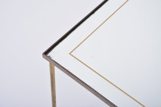 Image 1 of Hollywood Regency Brass and Glass Nesting Tables in the Style of Maison Jansen, Set of 3