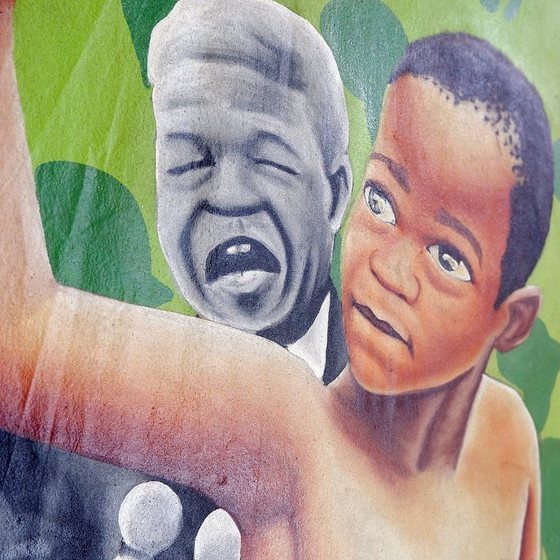 Image 1 of Billy Gubul'Art Hedendaagse Afrikaanse kunst - Acryl op stof