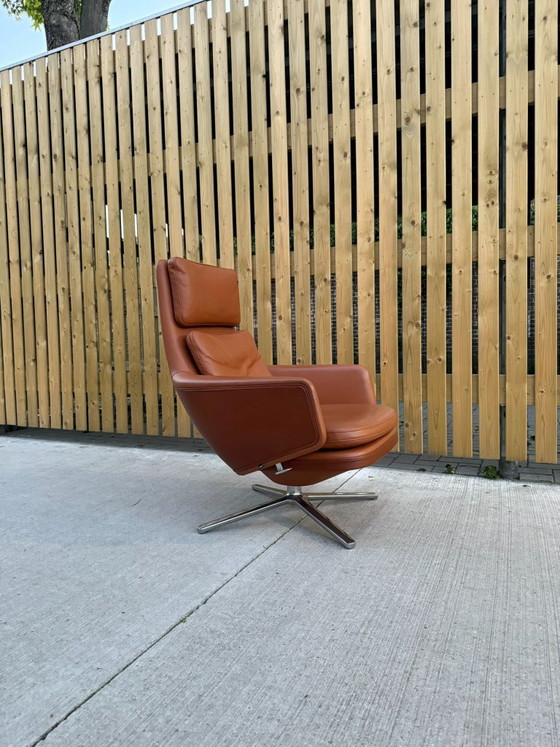 Image 1 of Vitra Grand Relax armchair with ottoman in cognac leather