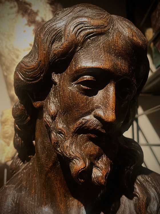 Image 1 of Museum-quality 18th-Century Oak Bust of Christ (c. 1725) | Ecclesiastical Masterpiece