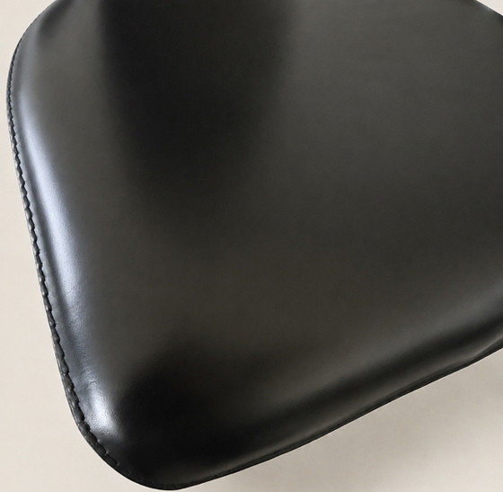 Set of 6 FASEM S44 CHAIRS BY VEGNI — ITALY, 1980s – Dining chairs, Leather (photo 13 of 14)