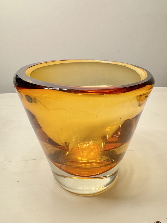 Image 1 of Golden Amber Murano Sommerso Tray / Vase