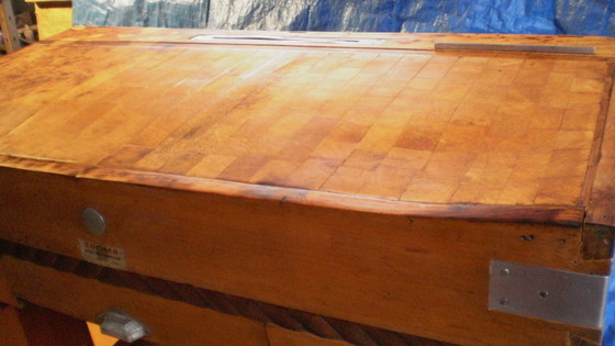 Image 1 of antique butcher table [1]