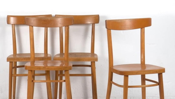 Chaises de salle à manger vintage (c.1950). Lot de 4 pièces #4 – Wood, Metal, Retro (photo 3 of 9)