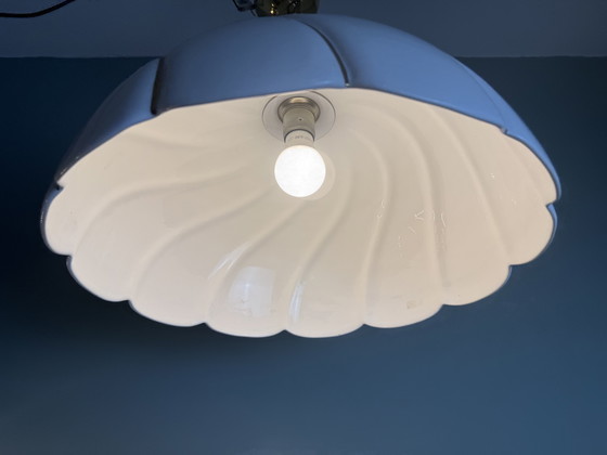 Image 1 of Vintage XL Keramische Hanglamp jaren 70 stijl van Tommaso Barbi Made in Italy 