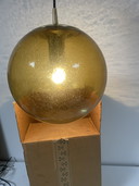 Nieuw ! Peill und Putzler amber glazen bol hanglamp jaren 70