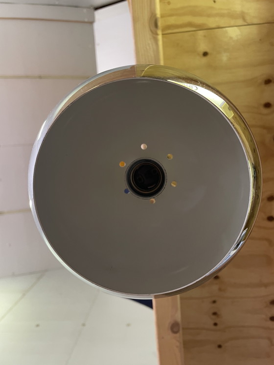 Image 1 of Lampe globe suspendue chromée vintage des années 70