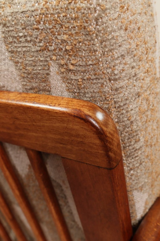 Image 1 of Vintage fauteuil met kussens ontworpen door Zenon Bączyk, Polen jaren 60, volledig opgeknapt