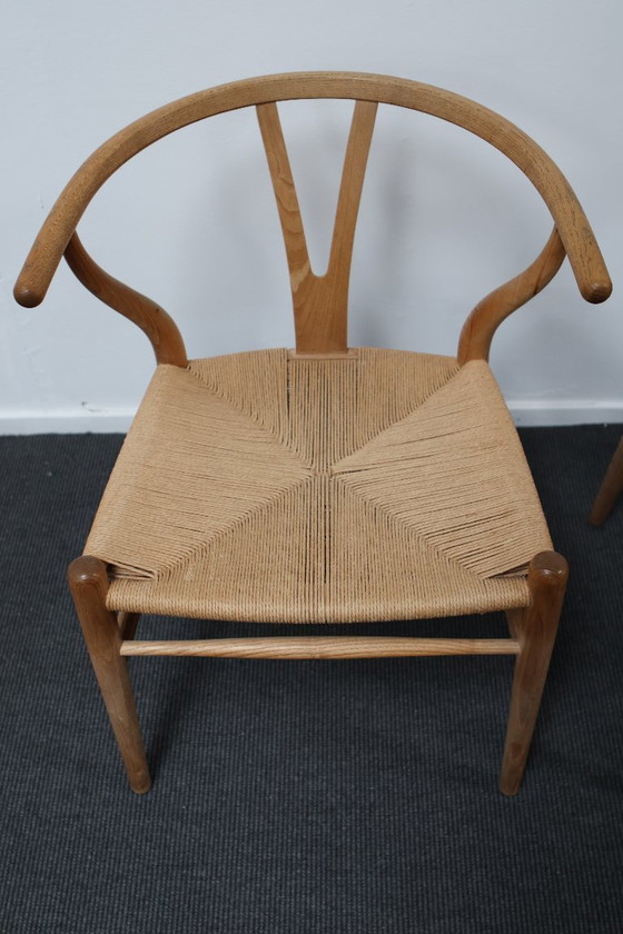 Image 1 of 4x Hans J. Wegner CH24 Sedie a spina di pesce in quercia, anni '70 Danimarca