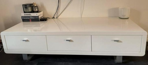 Designer TV stand - high-gloss white