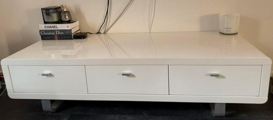 Image 1 of Designer TV stand - high-gloss white