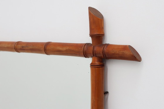 Image 1 of Miroir mural rectangulaire en imitation bambou, XXe siècle, France vers 1960