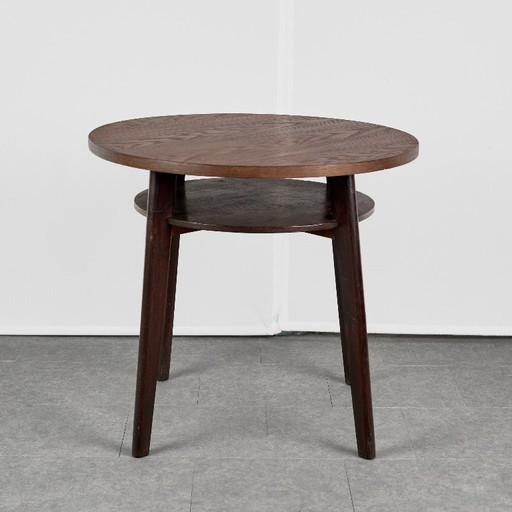 Table basse ronde vintage, années 1960, Tchécoslovaquie