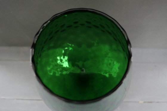 Vintage Empoli Optically Blown Glass Vase Green (photo 3 of 6)