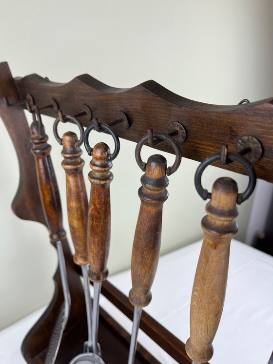 Mensola da cucina in legno antica con utensili – Accessori da cucina, Ferro, Metallo (photo 10 of 10)
