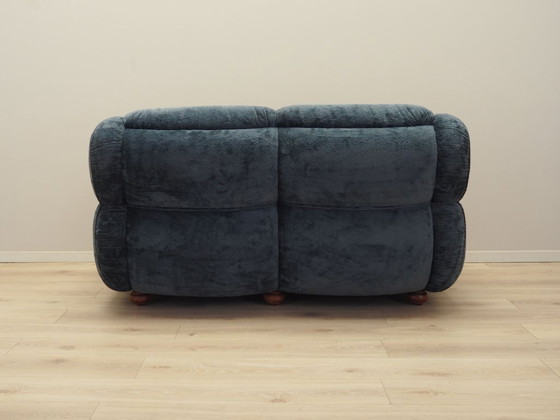 Image 1 of Divano in velluto blu navy, design italiano, anni '70, produzione: Italia