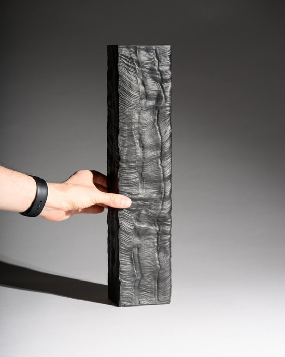 Image 1 of Black Porcelain Vase Trio Martin Freyer & Elsa Fischer-Treyden Rosenthal Op-Art