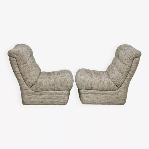 2x Beige fauteuils