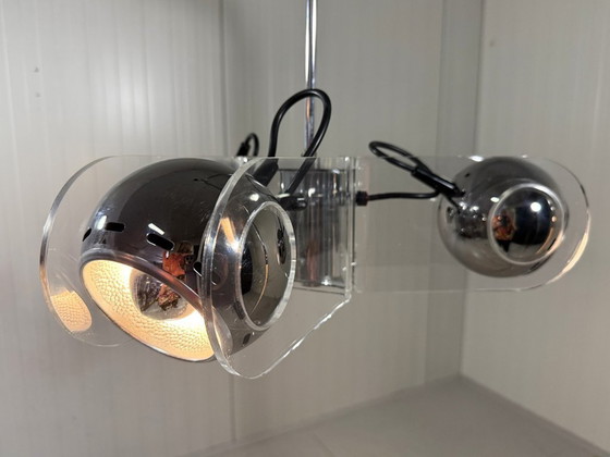 Image 1 of Lampada a sospensione in plexiglass stile Gino Sarfatti, anni '70