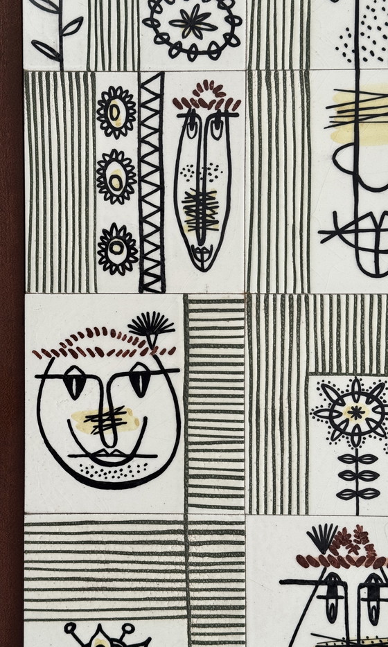 Image 1 of Prächtige dekorative Keramikplatte: A.FRANS datiert 1964