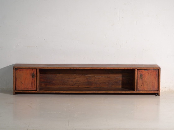 Meuble bas ancien en orme, Chine, vers 1900, Vaisseliers, Laiton, Bois, Marron, Rustic (photo 23 sur 40)