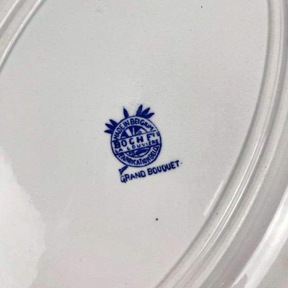Image 1 of Oval platter "Grand bouquet", Boch brothers, La Louvière, Belgium, 1920