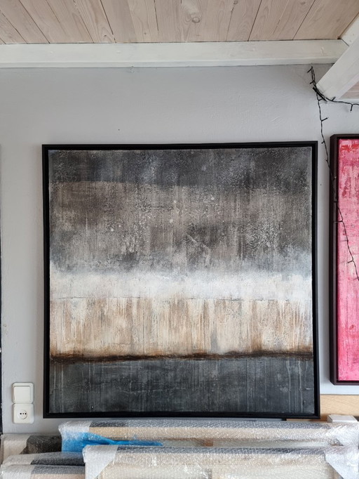 Frances Eckhardt - handgemaakte kunst abstract modern hedendaags schilderij 100x100 ingelijst