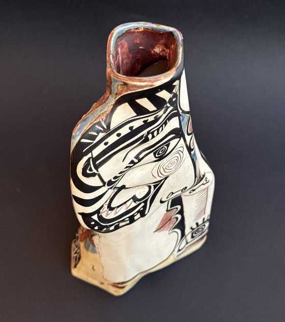 Image 1 of Precioso jarrón de cerámica de mediados de siglo de estilo picassiano