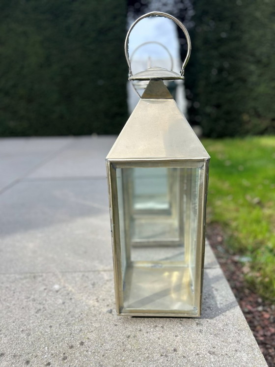 Image 1 of Metal lantern with glass – handmade