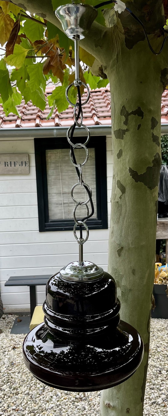 Image 1 of Lampada a sospensione Honsel in vetro/cromo degli anni sessanta