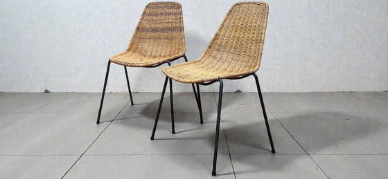 Sedie in Vimini di Gian Franco Legler, anni '50 – Pierantonio Bonacina, Sedie da pranzo, Wicker, Metal (photo 2 of 11)