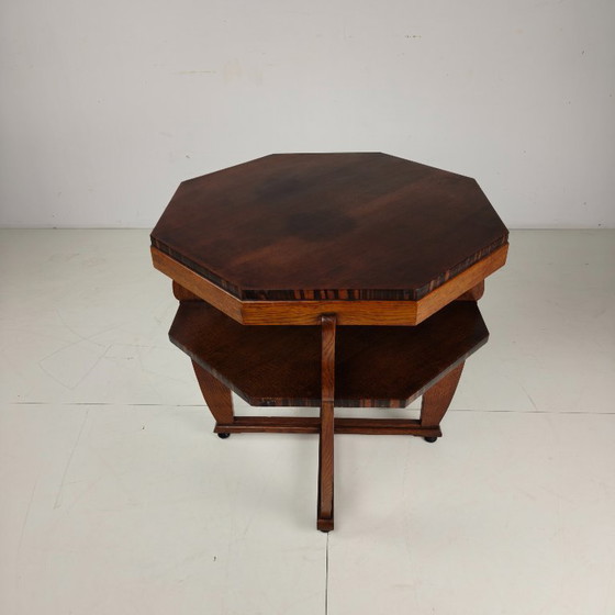 Image 1 of Salontafel in Amsterdamse School-stijl – Eikenhout met fineerinleg, circa 1920